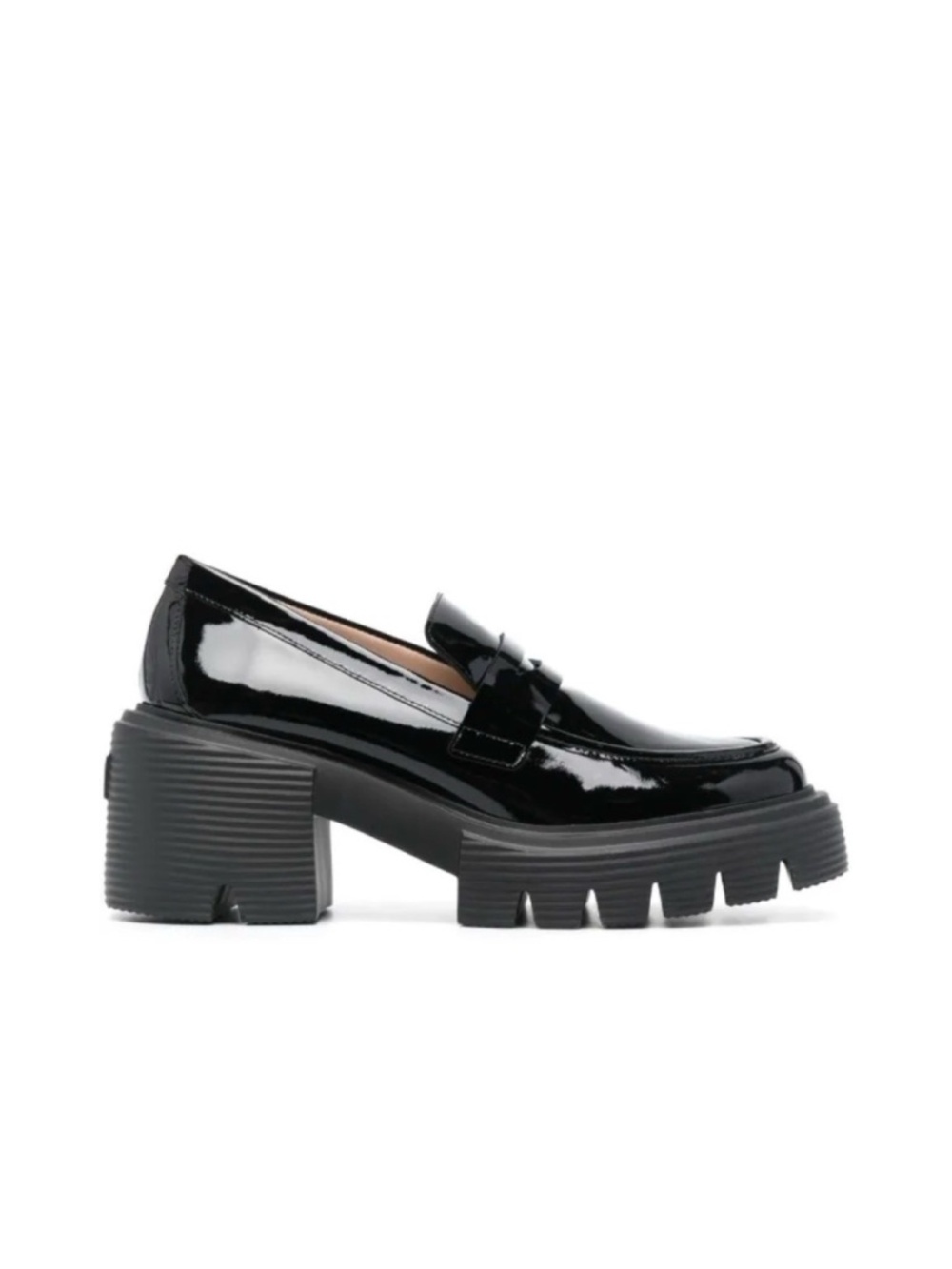 New Stuart Weitzman Soho Patent Leather Loafer Black Sz 8